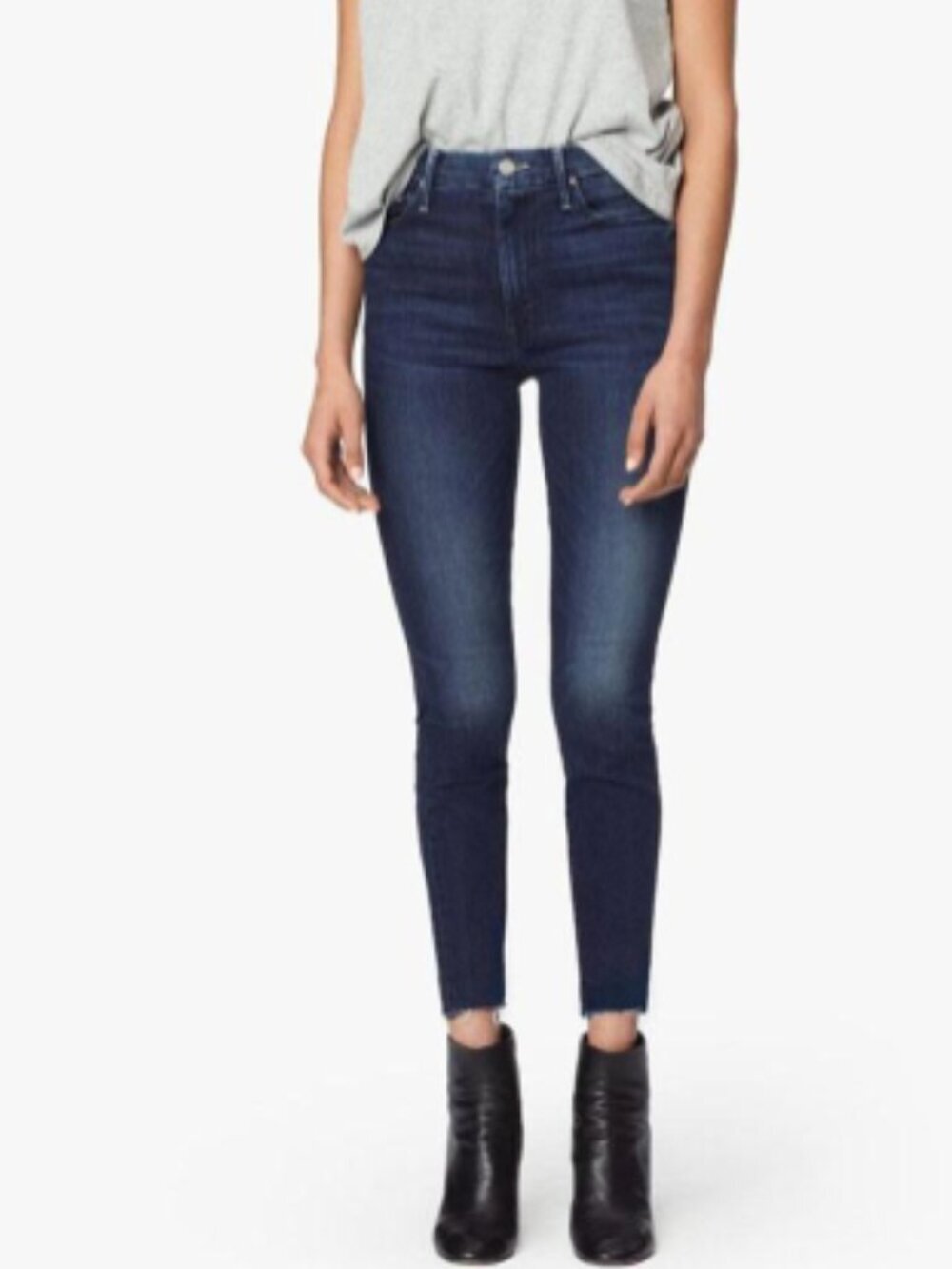 MOTHER High Waisted Looker Ankle Fray Jeans Size 27